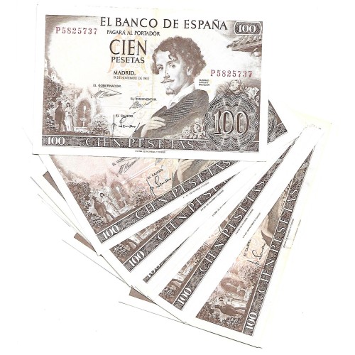 LOTE de billetes de ESPAÑA (10 billetes GU 494 EBC)