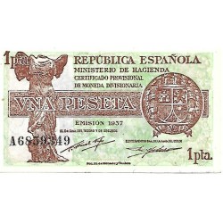 1937 - Spain PIC 94 1 peseta UNC