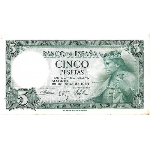 1954 - España GU 468 billete de 5 pesetas EBC