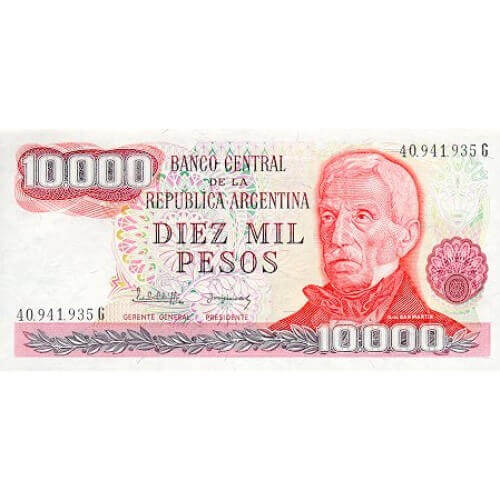 1976/83 - Argentina  P306b billete de 10.000 Pesos