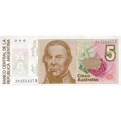 1985/9 - Argentina P324a billete de 5 Australes