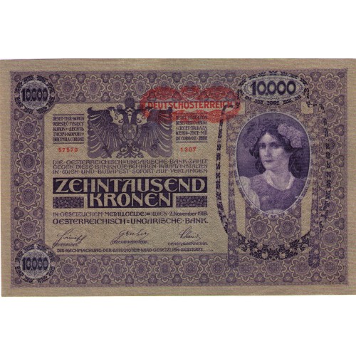 1918 - Austria P64 billete de 10.000 Krone