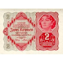 1922 - Austria P74 2 Kronen banknote