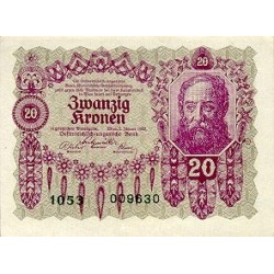 1922 - Austria P76 billete de 20 Krone