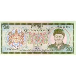 1986 - Bhutan PIC 16a 20 Ngultrum banknote