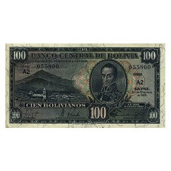 1928 - Bolivia P133 billete de 100 Bolivianos