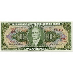 1953/60 - Brazil P159c 10 Cruzeiros banknote