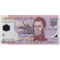 2007 - Chile P160b 2,000 escudos banknote
