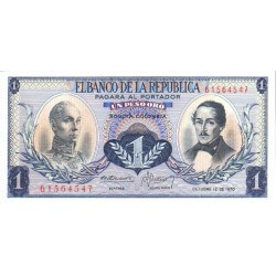 1974 - Colombia P404e 1 Peso Oro banknote