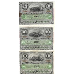1896 - Cuba Pic 49d 10 Pesos banknote (VF)