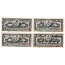 1897 - Cuba P53 billete de 20 Centavos EBC