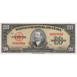 1958 - Cuba P80b billete de 20 Pesos