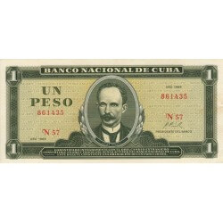 1969 - Cuba P102a billete de 1 Peso