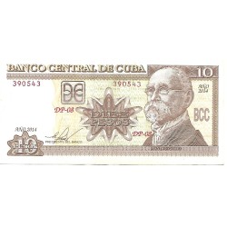 2014 - Cuba P117p billete de 10 Pesos S/C