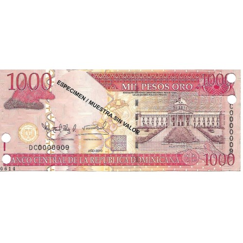 2010 - Dominican Republic PIC 180s3 1000 Pesos Oro banknote UNC