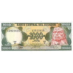 1986 -  Ecuador PIC 125a billete de 1.000 Sucres S/C