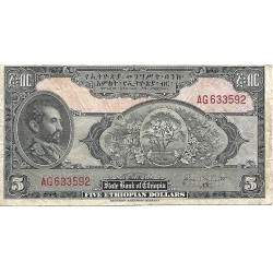 1945 - Etiopia PIC 13b billete 5$ BC