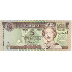 2002 - Fiji Islands P105b 5 Dollars banknote