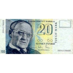 1993 - Finlandia PIC 122 billete de 20 Markkaa S/C