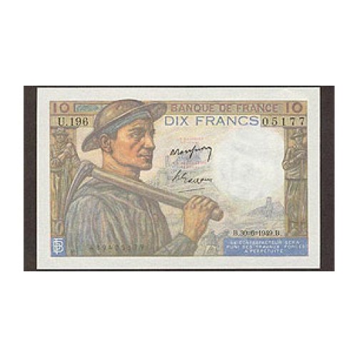 1949 - France PIC 99f 10 Francs  banknote UNC