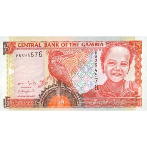 2001/05 -  Gambia PIC 20a 5 Dalasis S13 banknote UNC