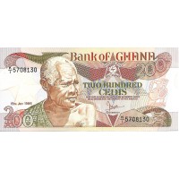 1986 - Ghana PIC 27a 200 Cedis banknote UNC