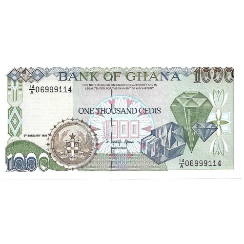 1995 - Ghana PIC 29b billete 1000 Cedis S/C