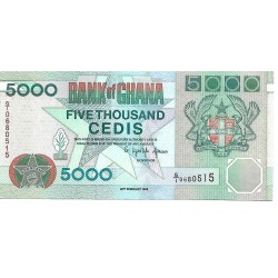 1996 - Ghana PIC 31b billete 5000 Cedis S/C