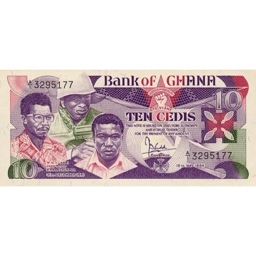 1984 - Ghana PIC 23 billete 10 Cedis S/C