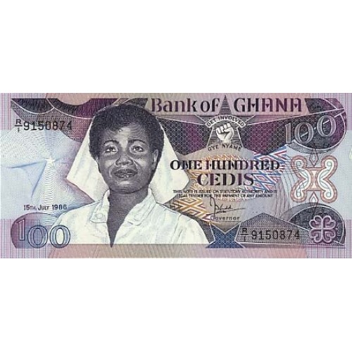 1984 - Ghana PIC 26a 100 Cedis banknote UNC