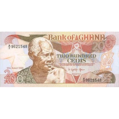 1990 - Ghana PIC 27b 200 Cedis banknote UNC