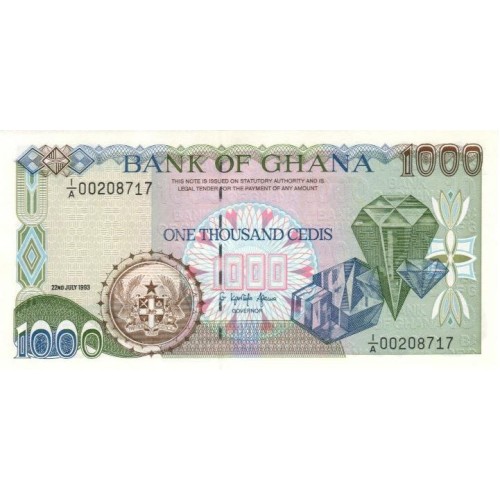 1996  - Ghana PIC 29b 1000 Cedis banknote UNC