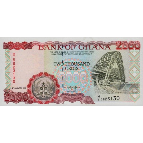1995 - Ghana PIC 30b billete 2000 Cedis S/C