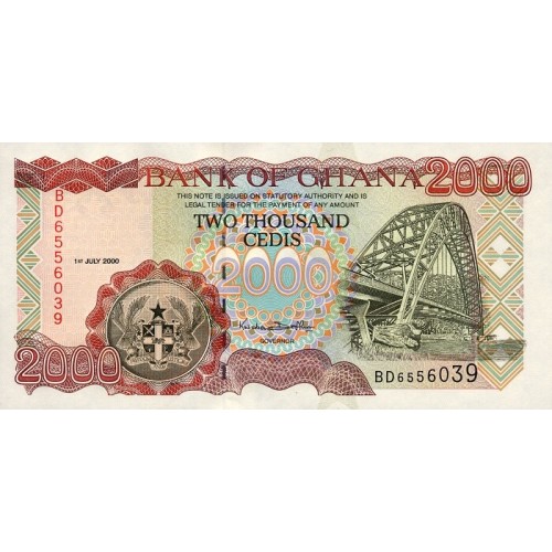 1996 - Ghana PIC 33a billete 2000 Cedis S/C