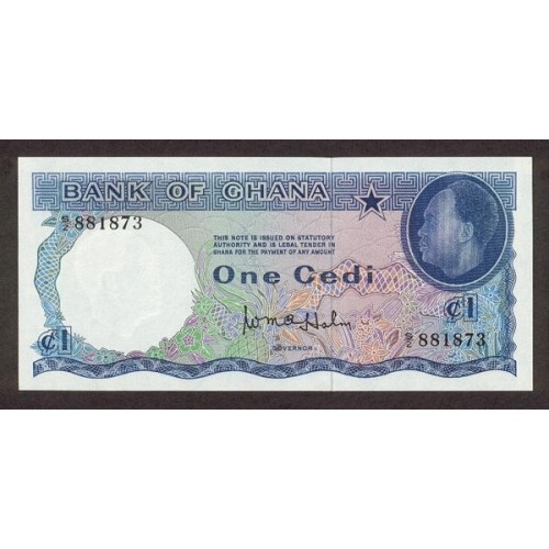 1965 - Ghana PIC 5a billete 1 Cedi S/C