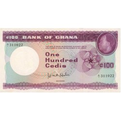 1965 - Ghana Pic 9a 100 Cedis  banknote UNC