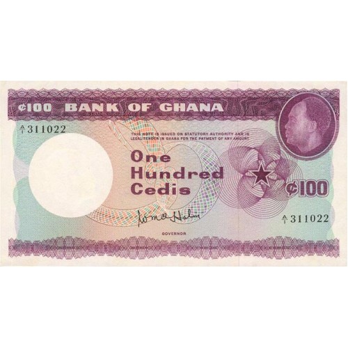 1965 - Ghana PIC 9a billete 100 Cedis S/C