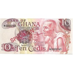 1977 - Ghana PIC S16 billete 10 Cedis S/C