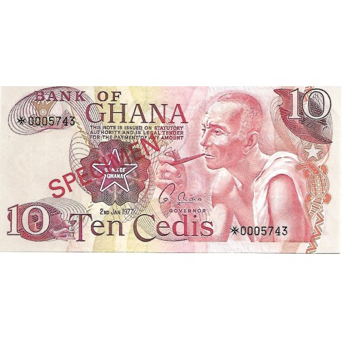 1977 - Ghana PIC S16 10 Cedis banknote UNC