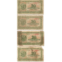 1940 - GreecePIC 315 20 Drachmai  banknote F