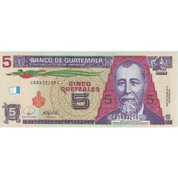 2008 - Guatemala P116 billete de 5 Quetzal S/C