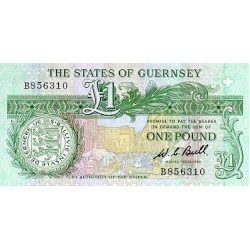 1980/89 - Guernsey PIC 48a 1 Pound banknote UNC