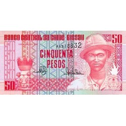 1990 - Guinea Bissau PIC 10  50 Pesos banknote UNC