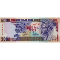 1993 - Guinea Bissau PIC 14b billete 5000 Pesos S/C