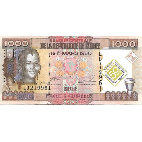 2010 - Guinea PIC 43a billete de 1000 Francos S/C