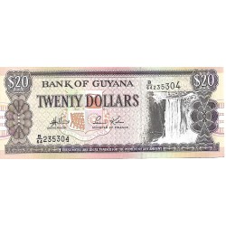 1996 - Guyana P30c 20 Dollars banknote S13 UNC