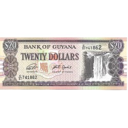 1996 - Guyana P30f 20 Dollars banknote S15 UNC