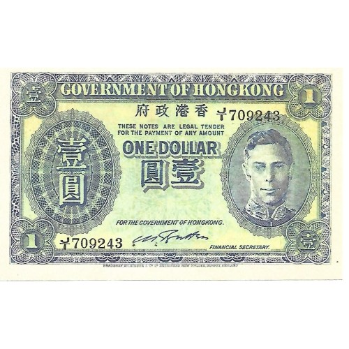 1949/52 - Hong Kong PIC 324 billete de 1 Dólar S/C