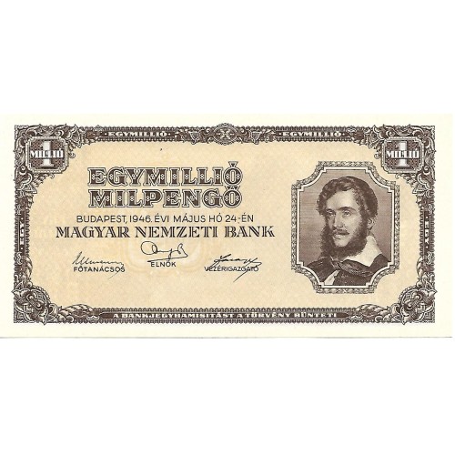 1946 - Hungria PIC 128 billete de 1 Millon Pengó S/C