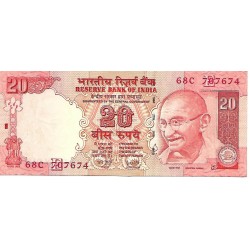 2007 - India PIC 96c billete de 20 Rupias S/C